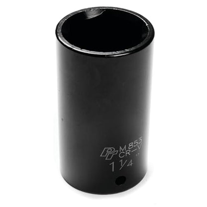 Performance Tool M853 1/2-Inch Drive 6-Point Impact Socket, 1-1/4-Inch for Heavy-Duty Applications with Increased Torque and Durability - size: 1-1/4", style: Deep Wall Impact