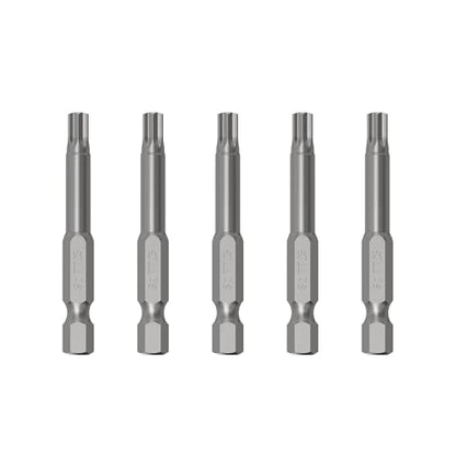 5PCS T25 Magnetic Tamper Proof Torx Screwdriver Bits, 1/4 Inch Hex Shank 2.6 Inch Length S2 Steel Security Drill Torx Head Drill Screw Driver Tools(65mm Long, Star 6 Point) - size: T25