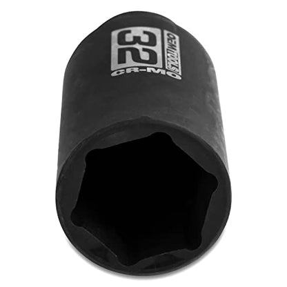 OEMTOOLS 1/2 Inch Drive 32mm Axle Nut Socket for Automotive Maintenance | CR-MO 32mm Impact Socket, Black Oxide Finish to Resist Rust, 6 Pt. 32mm Socket, Use for Tune-Ups - size: 32 mm
