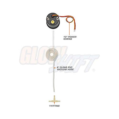 GlowShift Tinted 7 Color -30 inHg Vacuum Gauge Kit, 2-1/16" 52mm | Includes Mechanical Hose, T-Fitting & Wiring, Multi-Color Analog Display, Black Dial, Smoked Lens, For Car & Truck