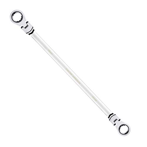 BULLTOOLS Flex-Head Extra Long Ratcheting Wrenches Double Box End Chrome Vanadium Steel 72-Tooth Wrench with Metric 16 mm x 18 mm - size: 16mmx18mm