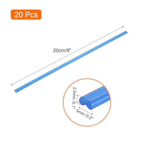 MECCANIXITY 20pcs 8 Inch Plastic Welding Rods PP Welding Strips Welder Rods for Car Bumper, Kayak Repair, Plastic Welder, Blue