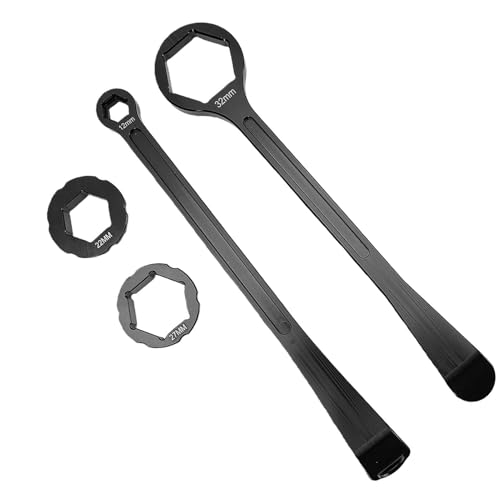 Zunate Motorcycle Tire Lever Wrench Tool Set, Aluminum Alloy Spoon Kit with 10mm 13mm 22mm 27mm 32mm Hex Heads for Dirt Bike and Off Road Motorcycle Maintenance