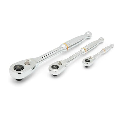 GEARWRENCH 3 Piece 1/4", 3/8” and 1/2" Drive 90-Tooth Quick Release Teardrop Ratchet Set | 81310T - style: 3 Piece
