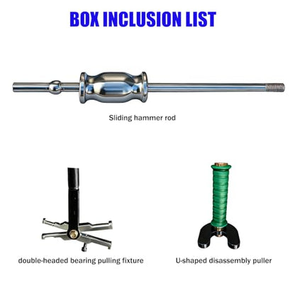 Internal Bearing Puller Tool Double Headed Bearing Puller | Slide Hammer Bearing Puller with U-Shaped Bearing Disassembly Pullerand Expandable Collets 16-45mm Bearing Remover Tool