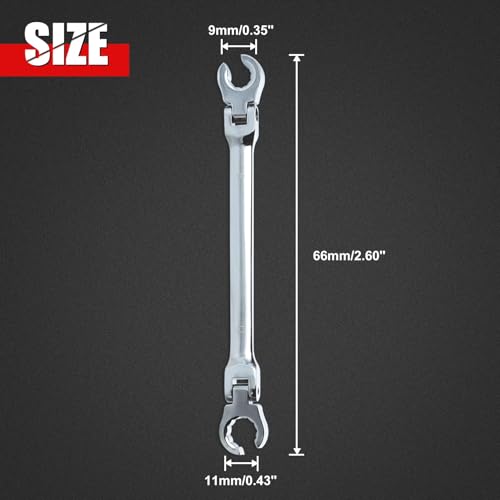 Flex Head Flare Nut Wrench 10 * 12mm Flare Nut Wrench Set Metric Flare Tool Double Flexible Flare Nut Line Wrench Flare Tool Flex Tools 40Cr for Automotive Repairs Plumbing Repairs - style: 10*12mm
