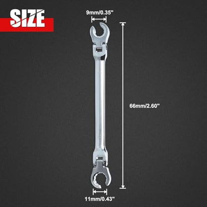 Flex Head Flare Nut Wrench 10 * 12mm Flare Nut Wrench Set Metric Flare Tool Double Flexible Flare Nut Line Wrench Flare Tool Flex Tools 40Cr for Automotive Repairs Plumbing Repairs - style: 10*12mm