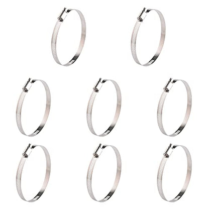 WINL Stainless Steel 4 Inch Hose Clamps- 8PK SAE 72 Worm Gear Drive Hose Clamps 3 Inch-5 Inch (76-127mm) for Automotive Plumbing, 3 1/2’, 3.5'', 3 3/4’’, 4'', 4 1/2’’, 4.5'', 4 3/4'' - size: SAE#72 ( 3" ~ 5" )