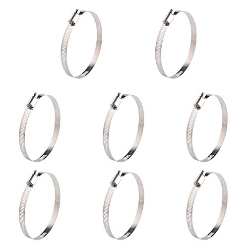 WINL Stainless Steel 4 Inch Hose Clamps- 8PK SAE 72 Worm Gear Drive Hose Clamps 3 Inch-5 Inch (76-127mm) for Automotive Plumbing, 3 1/2’, 3.5'', 3 3/4’’, 4'', 4 1/2’’, 4.5'', 4 3/4'' - size: SAE#72 ( 3" ~ 5" )