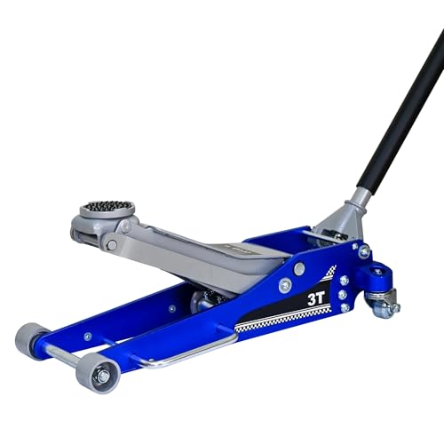 ZeHuoGe Aluminum Iron Horizontal Jack/Hydraulic Trolley Service/Floor Jack with Extra Saddle,6,600 lb Capacity (Blue, 3 Ton Aluminum) - size: 3 Ton Aluminum
