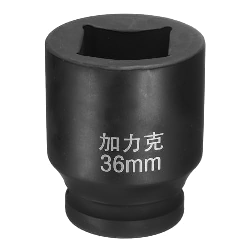 HARFINGTON 4 Point Square Socket 1" Drive by 36mm Metric Square Impact Socket 40CR Blackening Standard Wheel Sockets Pneumatic Socket Tool for Auto Repair Mechanical Maintenance Home Use - size: 36mm
