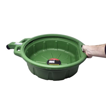 K Tool International 74647 4-1/4 Gallon Antifreeze Drain Pan for Garages, Repair Shops and DIY, Built-in Anti-Splash Lip and Baffles, High Density Polyethylene, Chemical/Solvent Resistant, Green