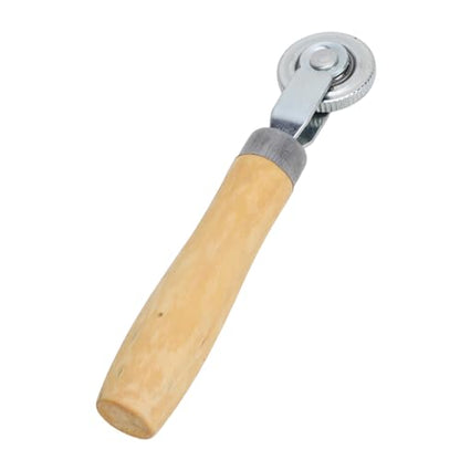 6mm Tire Patch Roller 1 1/2in Tire Repair Roller Wood Handle Tool with Gear Teeth for Cars Motorcycles