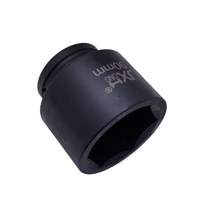 1-1/2" Drive Impact Socket, 6-Point, Heat Treated Cr-Mo Steel – Heavy Duty for Hydraulic Impact Wrench (90mm) - size: 90mm