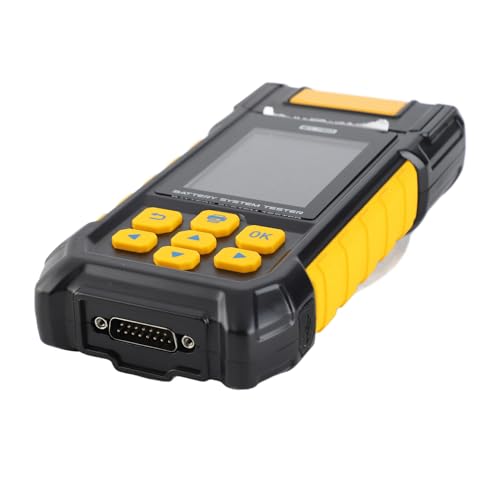 12V Digital Automotive Car Battery Load Tester Analyzer with Built in Printer Multi Language Support for 12V 24V Car System Test ABS Plastic Yellow Black