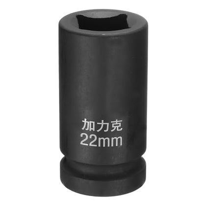 HARFINGTON 4 Point Square Socket 3/4" Drive by 22mm Metric Square Impact Socket 40CR Blackening Standard Wheel Sockets Pneumatic Socket Tool for Auto Repair Mechanical Maintenance Home Use - size: 22mm