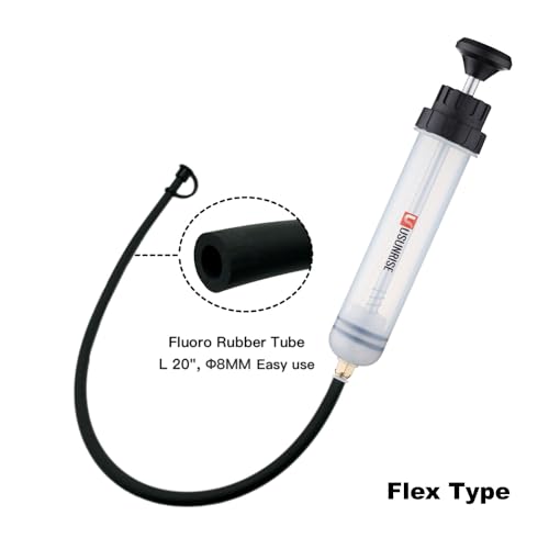 Automotive Fluid Extractor Pump,Oil Change Syringe with Long Hose,Syringe Style Pump for Power Steering Transmission Gear Oil & Brake Fluid Changes, Hand Vacuum Pump 200CC/200ML-3 ProType