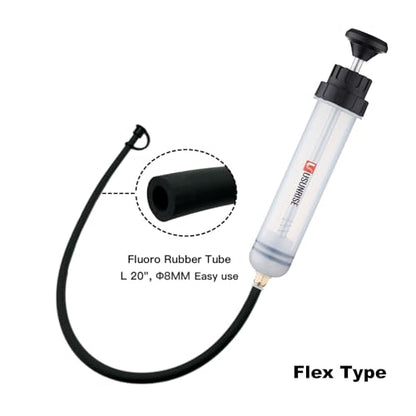 Automotive Fluid Extractor Pump,Oil Change Syringe with Long Hose,Syringe Style Pump for Power Steering Transmission Gear Oil & Brake Fluid Changes, Hand Vacuum Pump 200CC/200ML-3 ProType