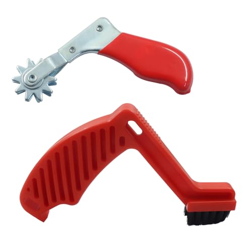 Polishing Pad Cleaner Tool Set, Red | Polishing Spur Tool and Foam Pad Brush, Conditioning Brush Wool Buffing Pad for Car Auto Detailing/Detailing Enthusiasts - size: Red-2p