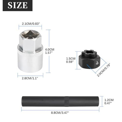 BHB 22PCS Wheel Locking Key Removal Tool Kit, Wheel Anti-Theft Lock Lug Nut Screw Remover Set with 1/2 Inch Driver Scoket Adaptor and Punch Compatible with VW VAG Volkswagen