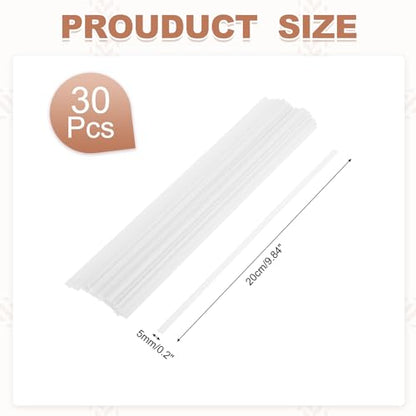 MECCANIXITY 10 Inch Plastic Welding Rods, Double-Strand Round Sticks ABS Welding Rods for Plastic Welder Kayak Car Bumper Repair Pack of 30 Dia 5mm, White - color: White, size: 10 Inch