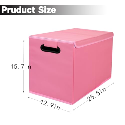 AOKJOY Car Trunk Organizer with Lid, LL, Pink, 600D Oxford Cloth, Collapsible, for Automobiles, 26x13x16 Inches, 83 Liters - color: pink