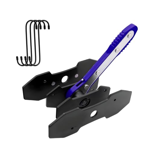 Brake Caliper Compression Tool Kit, 360° Ratchet Piston Compressor with 2 Large Steel Plates & 4 Caliper Hooks, Ratcheting Hand Wrench Expander Brake Pad Spreader for Car Truck SUV (Blue) - color: Blue