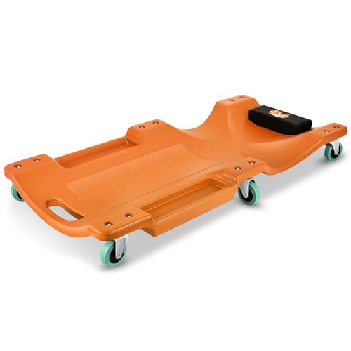 PM PERFORMOTOR 40" L X 19" W Vehicle Repair Low Profile Automotive Creeper w/Padded Headrest, Orange, PM-TOL-CPC40-OG - color: Orange, size: 40 Inches