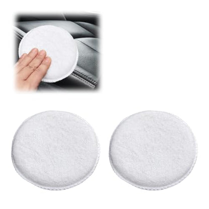 Car Microfiber Wax Applicator Pad, Soft Auto Buffing & Detail Cleaning Foam Pads, 4.85" Diameter Round Wash Sponge for Applying Wax, Balms, Oils, Cleaning Leather & More (2PCS) - size: 2PCS