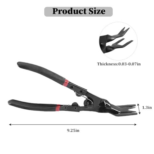 Zpana Car Panel Clip Removal Plier, Vehicle Interior Upholstery Trim Clip Remover Plier, Automotive Door Panel Rivet Removal Tool for Removing Push Pin and Trim Fastener, Universal Fit