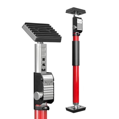 3-H Cabinet Jacks for Installing Cabinets,Thickened All-Steel Adjustable Support Pole, Heavy-Duty Third Hand Tool with Self-Locking Spring Ratchet, Red,15.7"-24.4" 1pc - color: Red, size: 15.7"-24.4" 1pc