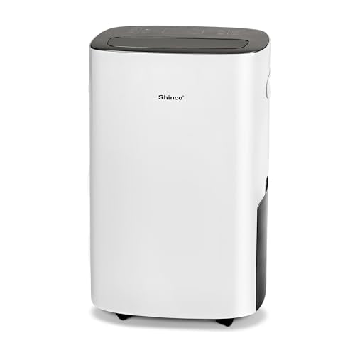 Shinco 86 Pints Dehumidifier for Home and Basements, 5000 Sq.Ft Dehumidifiers with Drain Hose, Auto or Manual Drainage, Auto Defrost, Quietly Remove Moisture, Intelligent Humidity Control, 24HR Timer - color: White