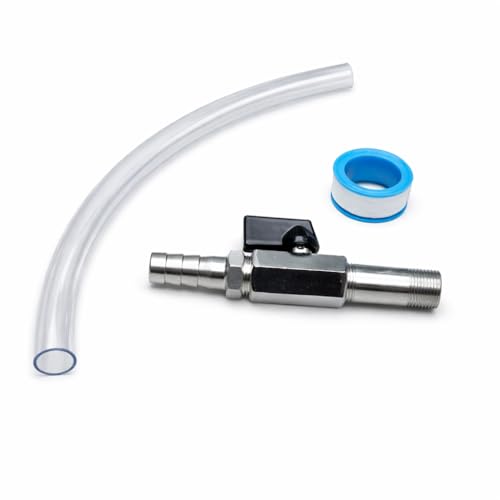 Oil Drain Valve 125-508 with Hose, Lawn Mower Oil Drain Valve Replacement for MTD Cub Cadet, 3/8-18 NPTF Thread 1/2 Hose Kit, Stainless Steel Shut Off Valve for Lawn Tractor 1 Pack - size: 1 Pack