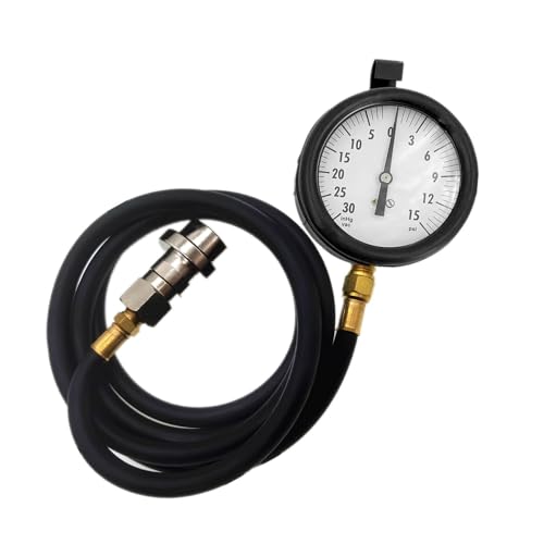 Diesel Fuel Pressure Tester Gauge Assembly TU-32-6 6.6L,Fits for GM Duramax Diesel Fuel System Test Kit, with Quick Coupler (30 inHg - 15 PSI, 6FT)