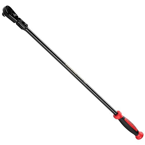 STARWORK TRUE MECHANIC™ 1/2" Drive 90 Tooth Dust-Proof Black Chrome Locking Flex Ratchet, Extra Long 33" Length - size: 33" Length