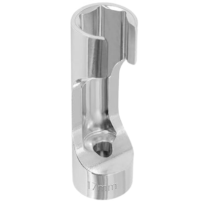 17mm 3/8" Drive Diesel Injector Fuel Line Socket, Flare Nut Wrench | Fastener Bent Pipes, Wired Temperature Sensors, EGT Sensor, Thermo Switches, ABS Tubes, Strut Nut Extractor - size: 17mm