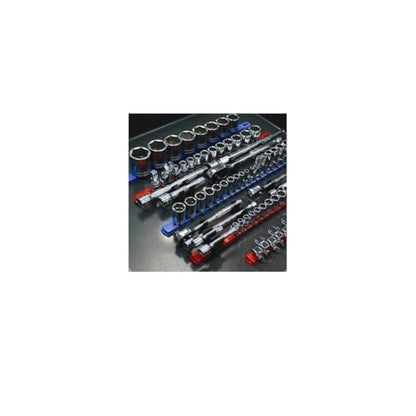 ERNST 8-Inch Socket Rail Organizer with 7 1/2-Inch Twist Lock Clips, Blue - 8409-Blue-1/2 - color: Blue, size: 1/2-Inch Twist Clips, style: 8-Inch