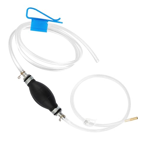 Fuel Transfer Pump with 6.5FT Gas Siphon Hose,Enlarged Caliber Gas Pump for Gas Can,Oil,Water,Portable Siphon Pump for Gasoline Kit Include Extension Nozzle Pinch Clip Car Accessories