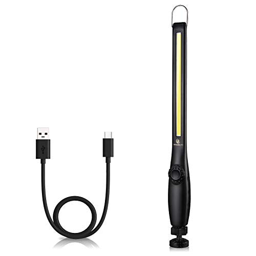 Magnetic LED Work Light, 24" USB Cable, 3300mAh Capacity, 4-Level Power Indicator Lights, 360 Pivoting Base, 20" Pull Force, 72 Hours of Low Brightness - size: 1 Pack