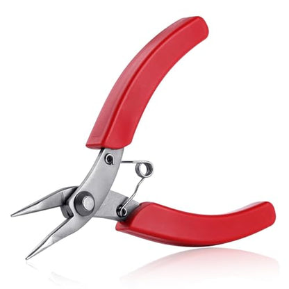 SPEEDWOX 4.5 Inch Mini Long-Nose Pliers for Jewelry Making Tweezer Nose Pliers Mini Needle Noses Plier with Smooth Jaws Chain Nose Plier Jewellery Making Tool - size: 4.5" Chain Nose