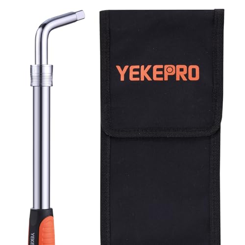 Telescoping Lug Wrench with Pouch, High Torque CR-V Steel | Adjustable Length 15.2" to 20.7" Tire Iron, Safety Lock & Rubber Grip - Fits Most Cars & SUVs - size: 20.7in(No Sockets)