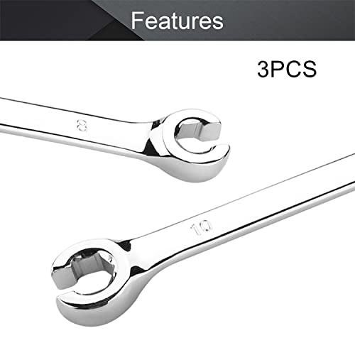 Utoolmart Flare Nut Wrench, 8mm x 10mm Metric Double Open End, 3Pcs - color: 3pcs, size: 8x10mm