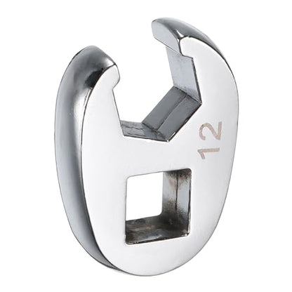 HARFINGTON Drive Crowfoot Wrench 3/8" Drive 12mm Metric Fractional Crowfoot Flare Nut Wrench 40Cr Chrome Plated Open End Crowfoot Wrench for Mechanics Automotive Repair Work - size: 12mm