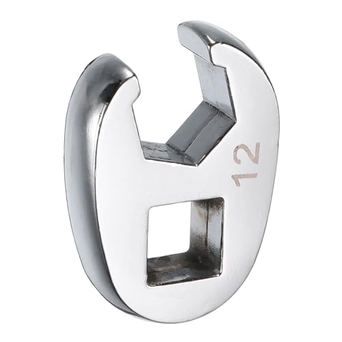 HARFINGTON Drive Crowfoot Wrench 3/8" Drive 12mm Metric Fractional Crowfoot Flare Nut Wrench 40Cr Chrome Plated Open End Crowfoot Wrench for Mechanics Automotive Repair Work - size: 12mm