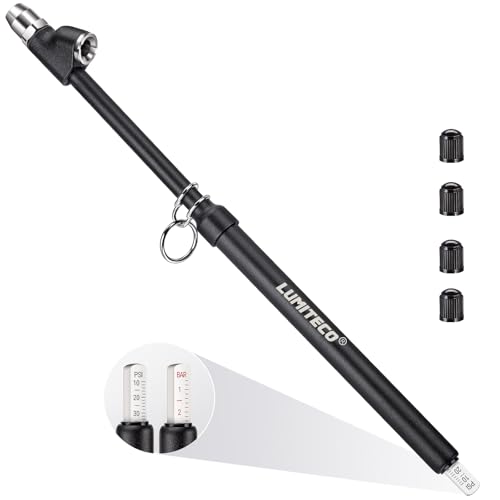 LUMITECO 12'' Dual Head Tire Pressure Gauge, Heavy Duty Truck Tire Gauge Range 10-150PSI 1-10Bar for Tire Pressure Checker, Straight-On Tire Air Gauge Extended Tube for Semi Truck, RV, Car, Motorcycle