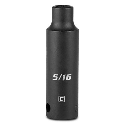 Capri Tools Deep Impact Socket, 3/8-Inch Drive, 6-Point, SAE (5/16-Inch) - size: 5/16-Inch