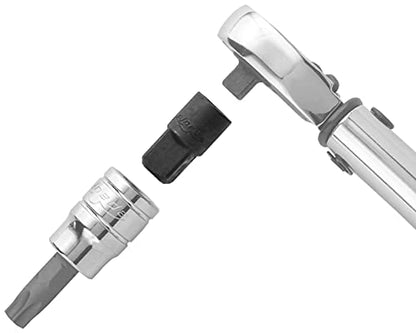 EPAuto 1/2-inch Drive Click Torque Wrench + 5 Pieces - Impact Socket Adapter