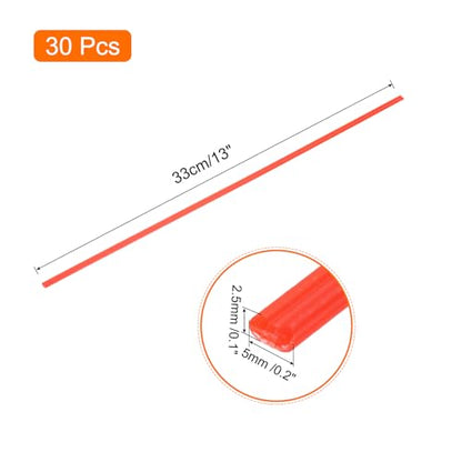 MECCANIXITY 30pcs 13 Inch Plastic Welding Rods PP Welding Strips Welder Rods for Car Bumper, Kayak Repair, Plastic Welder, Red