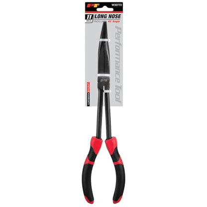Performance Tool W30772 11-Inch Long Reach 45-Degree Bent Long Nose Pliers - size: 11" 45-Degree Long Handle Pliers