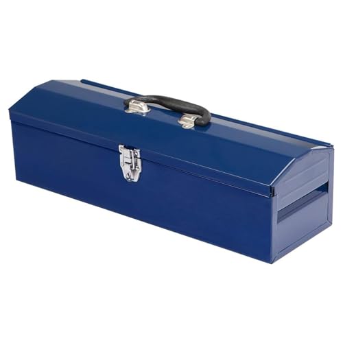 Portable Tool Box, Metal Tool Box, 19" Hip Roof Style, Ideal for Trailer, Mechanic, DIY-ers, Car Toolbox, Workshops, Garages, Repair Shops,Blue - size: 1p-19in-U